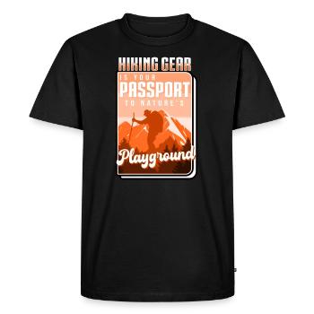 Hiking Gear Is Your Passport To Natures Playground - Men's Premium Organic T-Shirt - black - Front - Nico (187cm)