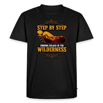 Step By Step Finding Solace In The Wilderness - Men's Premium Organic T-Shirt - black - Front - Nico (187cm)