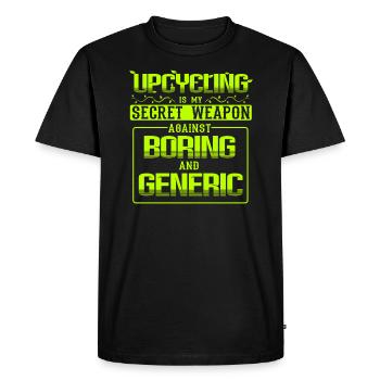 Upcycling Is My Weapon Against Boring And Generic - Men's Premium Organic T-Shirt - black - Front - Nico (187cm)