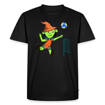 Witch Playing Volleyball - Men's Premium Organic T-Shirt - black - Front - Nico (187cm)