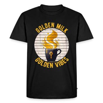 Golden Milk Ayurveda India Ayurvedic Turmeric - Men's Premium Organic T-Shirt - black - Front - Nico (187cm)