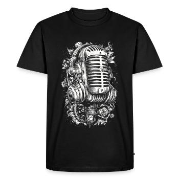 Microphone retro music - Men's Premium Organic T-Shirt - black - Front - Nico (187cm)