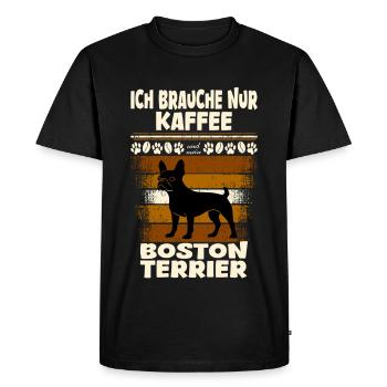 Café Boston Terrier - T-shirt Premium bio Homme - noir - Devant - Nico (187cm)