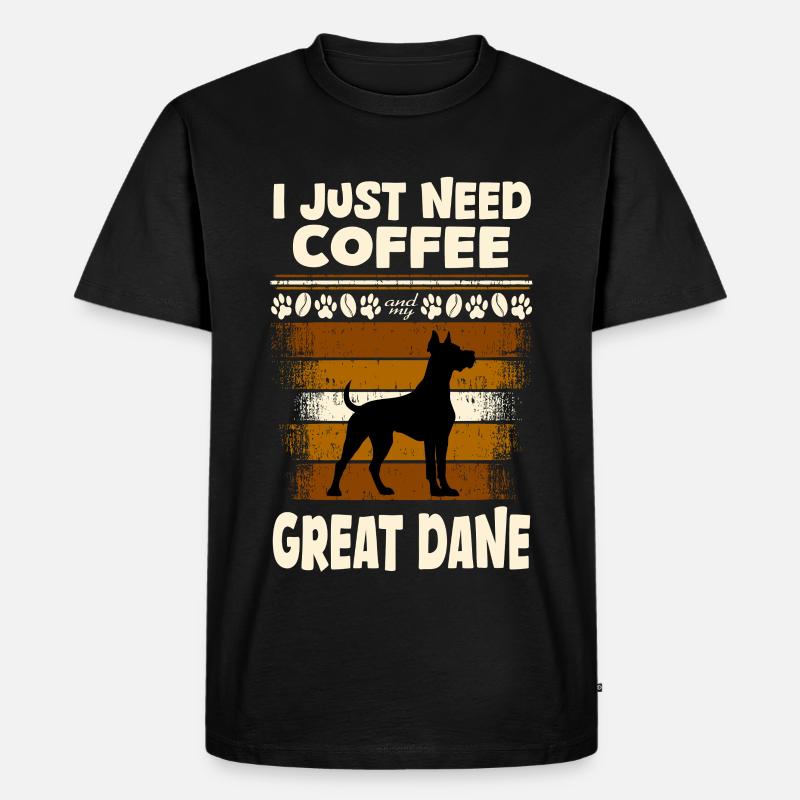 Great Dane Kaffee - Männer Premium Bio T-Shirt - Schwarz