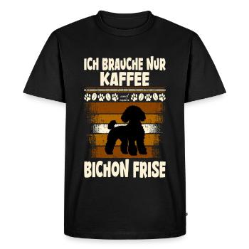 Bichon frisé - T-shirt Premium bio Homme - noir - Devant - Nico (187cm)