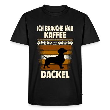 Café teckel - T-shirt Premium bio Homme - noir - Devant - Nico (187cm)