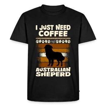 Berger australien Chien de troupeau Café - T-shirt Premium bio Homme - noir - Devant - Nico (187cm)