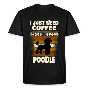 Caniche grain de café - T-shirt Premium bio Homme - noir - Devant - Nico (187cm)
