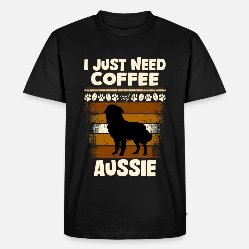 aussie sheperd coffee - Männer Premium Bio T-Shirt - Schwarz