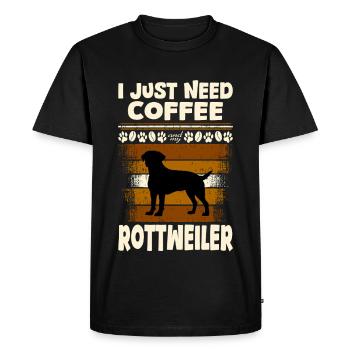Coffee Rottweiler - Men's Premium Organic T-Shirt - black - Front - Nico (187cm)