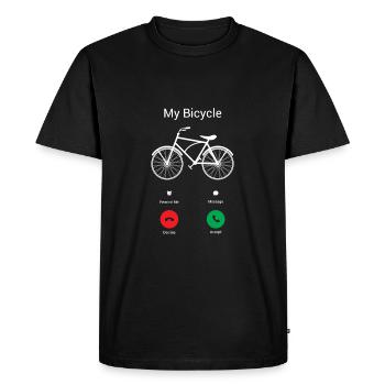 Mon vélo obtient ! - T-shirt Premium bio Homme - noir - Devant - Nico (187cm)