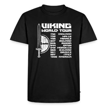 Viking World Tour | Walhalla warrior raid Odin - Men's Premium Organic T-Shirt - black - Front - Nico (187cm)