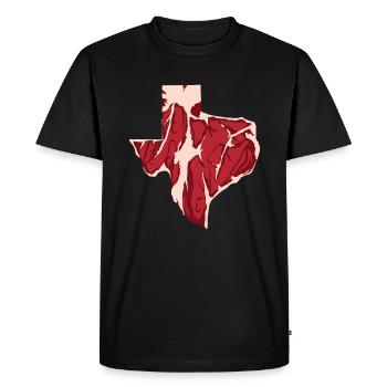 Steak Map Design pour les amoureux du Texas - T-shirt Premium bio Homme - noir - Devant - Nico (187cm)