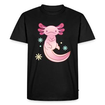 Floating Axolotl Design for Axolotl Lovers - Men's Premium Organic T-Shirt - black - Front - Nico (187cm)