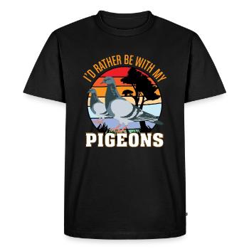 Rather with pigeons Park design for pigeon fanciers - Men's Premium Organic T-Shirt - black - Front - Nico (187cm)