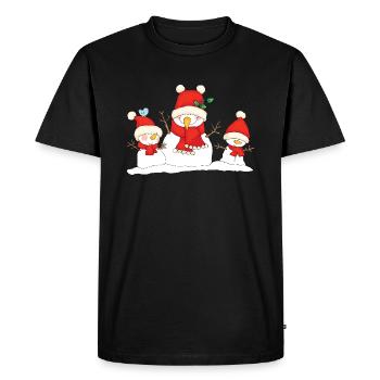 Christmas snowmen. - T-shirt Premium bio Homme - noir - Devant - Nico (187cm)