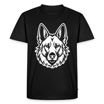 Tête de chien de berger allemand - T-shirt Premium bio Homme - noir - Devant - Nico (187cm)