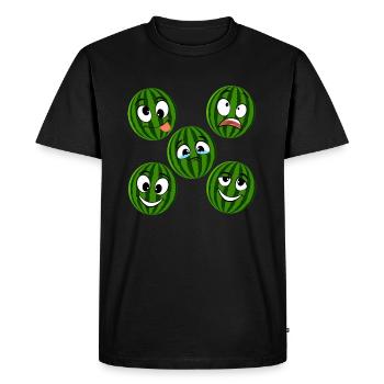 Pastèque - T-shirt Premium bio Homme - noir - Devant - Nico (187cm)