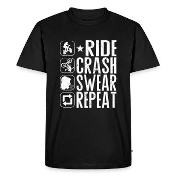 Crash et malédiction de VTT - T-shirt Premium bio Homme - noir - Devant - Nico (187cm)