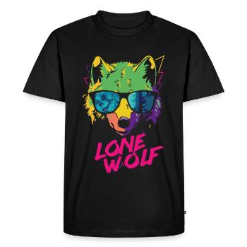 Lone Wolf - Loup solitaire - T-shirt Premium bio Homme - noir - Devant - Nico (187cm)
