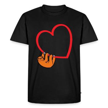 Sloth Valentines Day, Womens Sloths Valentine Hear - T-shirt Premium bio Homme - noir - Devant - Nico (187cm)