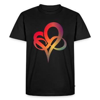Coeur icône dégradé - T-shirt Premium bio Homme - noir - Devant - Nico (187cm)