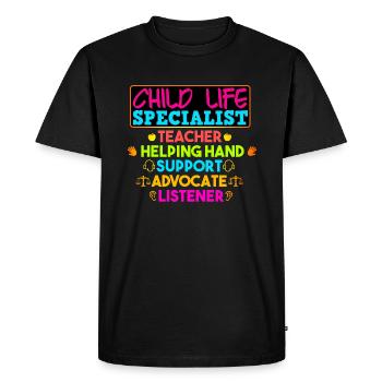 Teacher Helping Hand Support Advocate Listener - Men's Premium Organic T-Shirt - black - Front - Nico (187cm)