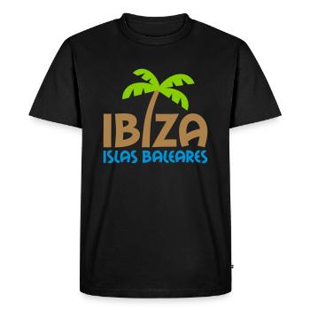 Ibiza, Islas Baleares (palm as i) - Men's Premium Organic T-Shirt - black - Front - Nico (187cm)