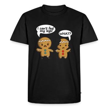 Pain d'épice homme en pain d'épice noël noël - T-shirt Premium bio Homme - noir - Devant - Nico (187cm)