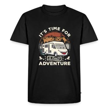 It's time for a new adventure Camping Outdoor - Men's Premium Organic T-Shirt - black - Front - Nico (187cm)