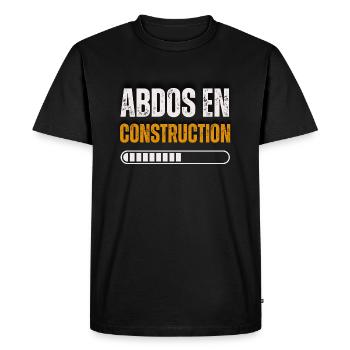 Abdos en Construction - Motivation Personnalisée - T-shirt Premium bio Homme - noir - Devant - Nico (187cm)