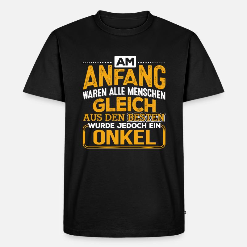 ONKEL - Der Beste - Männer Premium Bio T-Shirt - Schwarz