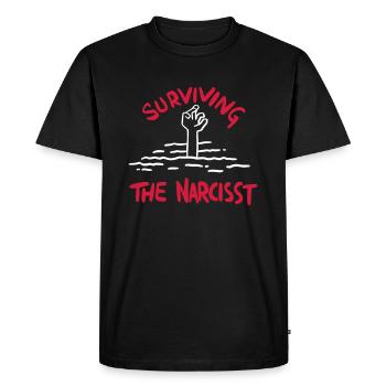 Surviving the Narcisst - Men's Premium Organic T-Shirt - black - Front - Nico (187cm)