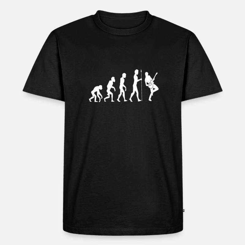 Evolution Gitarre Gitarrist Geschenk Idee - Männer Premium Bio T-Shirt - Schwarz