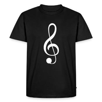 Music icon treble clef clef - Men's Premium Organic T-Shirt - black - Front - Nico (187cm)