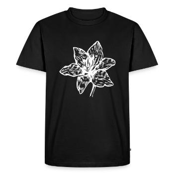 Fleurs silhouette icône fleur de lis - T-shirt Premium bio Homme - noir - Devant - Nico (187cm)