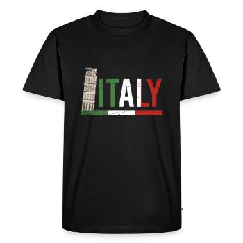 Italy Flag Pisa Tower Gift - Men's Premium Organic T-Shirt - black - Front - Nico (187cm)
