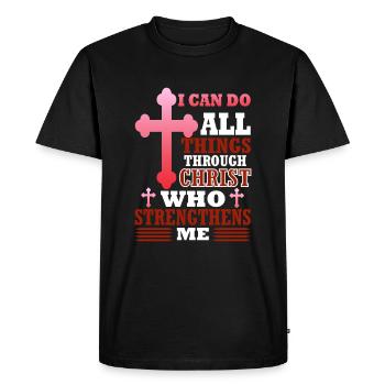chrétien - T-shirt Premium bio Homme - noir - Devant - Nico (187cm)