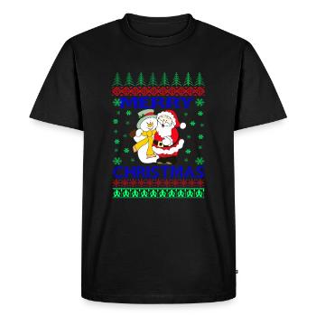 MERRY CHRISTMAS - Men's Premium Organic T-Shirt - black - Front - Nico (187cm)