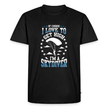 SKYDIVER Skydiver Parachute Sport Love - Men's Premium Organic T-Shirt - black - Front - Nico (187cm)