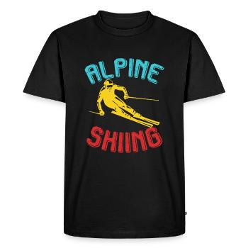 Ski alpin | Vacances d'hiver | Alpes - T-shirt Premium bio Homme - noir - Devant - Nico (187cm)