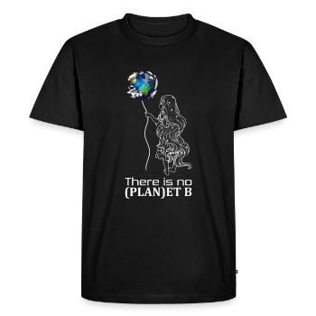 There is no plan B | Little girl planet earth - Men's Premium Organic T-Shirt - black - Front - Nico (187cm)