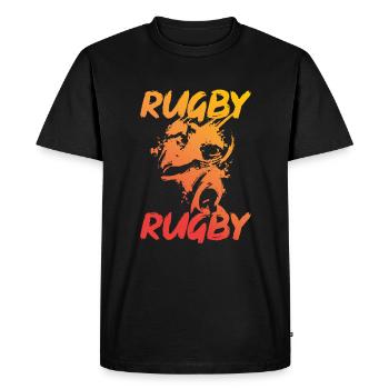 Rugby rugby football américain - T-shirt Premium bio Homme - noir - Devant - Nico (187cm)