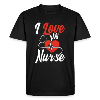 J'aime mon infirmière - T-shirt Premium bio Homme - noir - Devant - Nico (187cm)