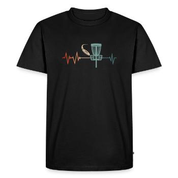 Battement de cœur de disque de golf - T-shirt Premium bio Homme - noir - Devant - Nico (187cm)