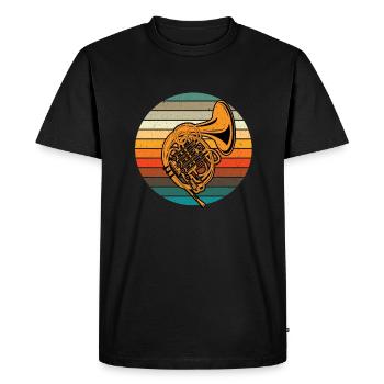 Horn - T-shirt Premium bio Homme - noir - Devant - Nico (187cm)