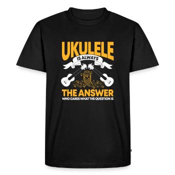 Ukulele - Männer Premium Bio T-Shirt - Schwarz - Vorne - Nico (187cm)