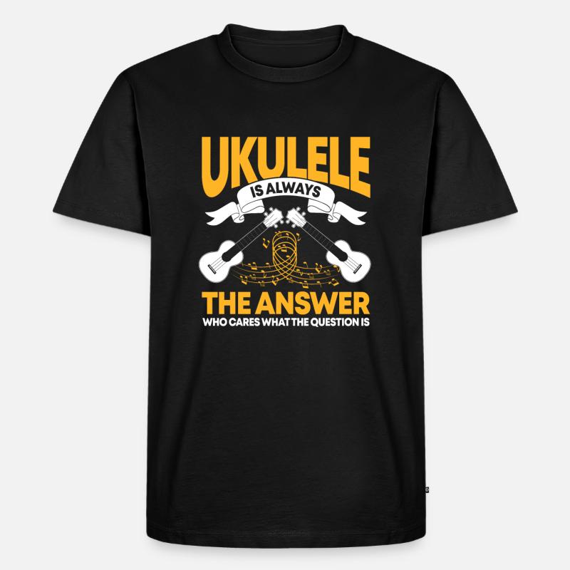 Ukulele - Männer Premium Bio T-Shirt - Schwarz