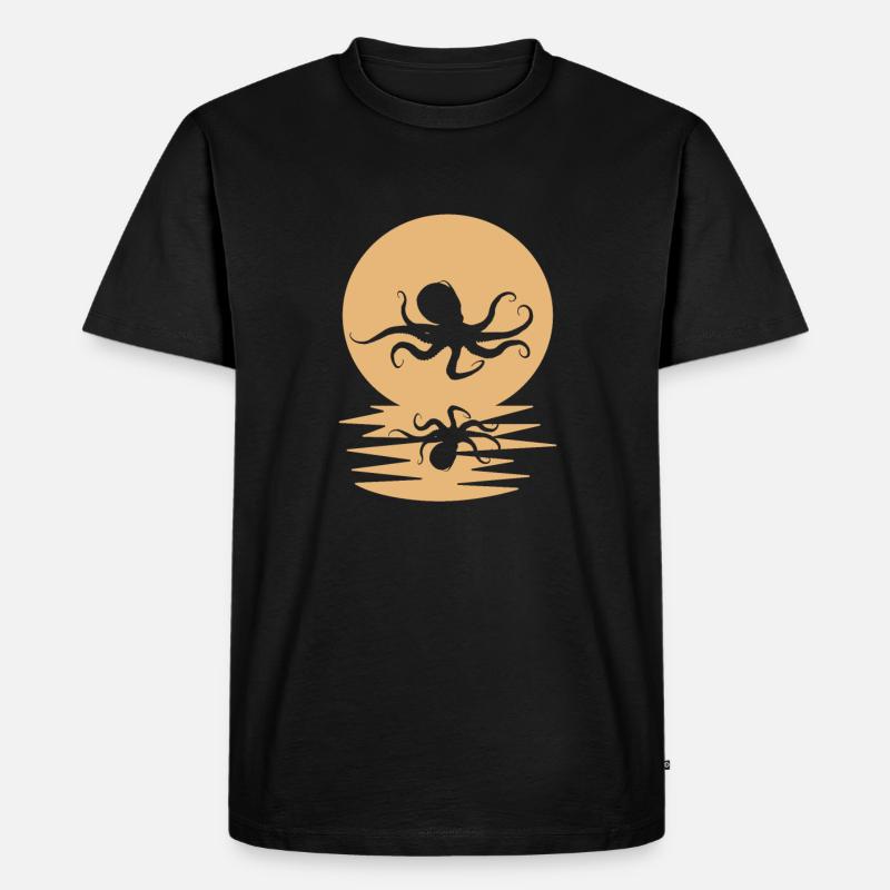 Oktopus - Männer Premium Bio T-Shirt - Schwarz