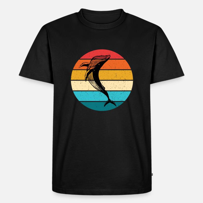 Wal - Männer Premium Bio T-Shirt - Schwarz